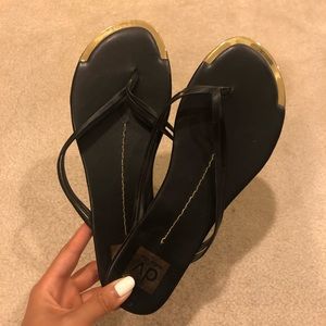 Dolce Vita Black & Gold Sandals